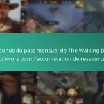 Les bonus du pass mensuel de The Walking Dead: Survivors pour l’accumulation de ressources