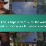 Les bonus du pass mensuel de The Walking Dead: Survivors pour le nouveau contenu