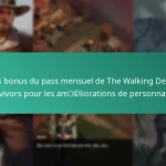 Les bonus du pass mensuel de The Walking Dead: Survivors pour les améliorations de personnages